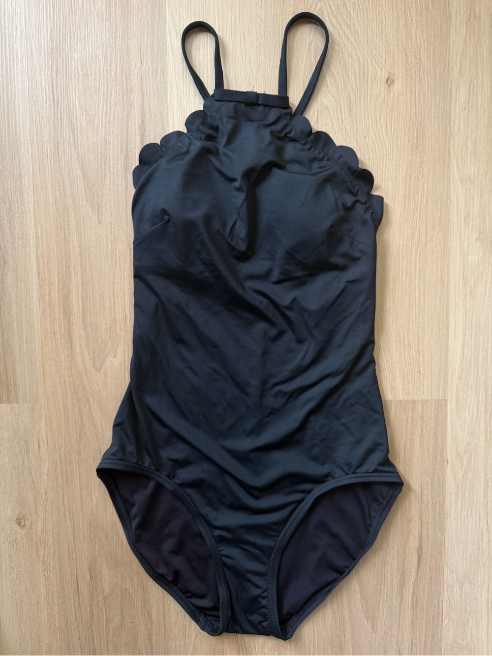 Kate Spade Black Scallop One Piece Swimsuit Full Coverage Size S